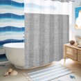 thumbnail image 6 of No Hook Shower Curtain, Grey Shower Curtains for Bathroom with See Through Top Window, Farmhouse Vintage Gray Solid Color Modern Waterproof & Washable Bath Curtain Extra Long 72"x96", 6 of 9