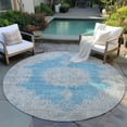 thumbnail image 6 of Addison Rugs Chantille Indoor/Outdoor Traditional Vintage Teal Washable Round Rug, 8' x 8', 6 of 6