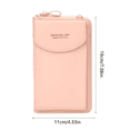 thumbnail image 4 of Cartera de cuero Bolso de hombro de cuero de PU Bolso bandolera Monedero Bolsa de almacenamiento de tarjetas de dinero, Rosa Irene Inevent AP001028-04, 4 of 7