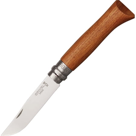 Opinel No8 Stainless Steel Folding Pocket Knife - Premium Wood Handles (Padouk)