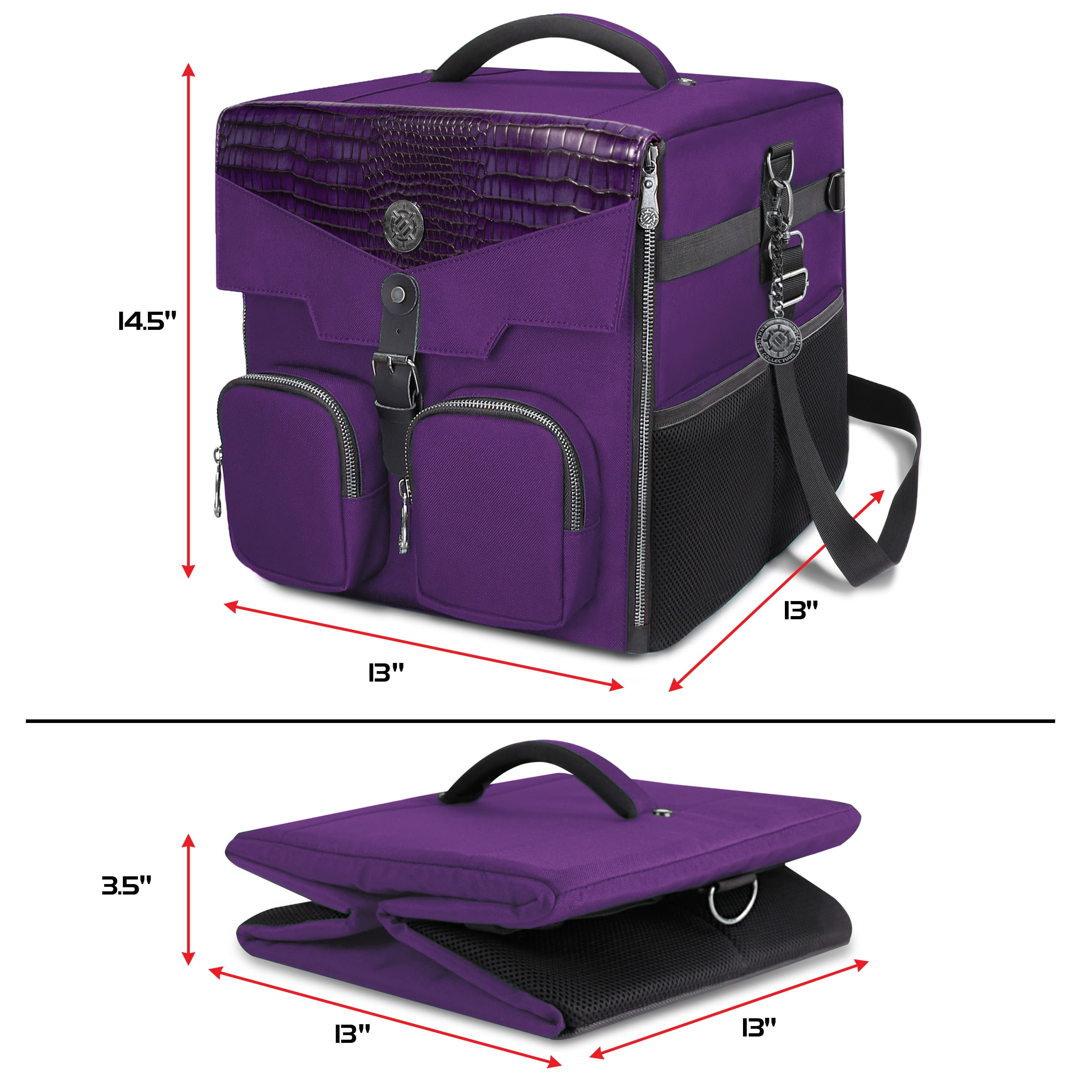 ENHANCE Collector's Edition Board Game Shoulder Bag - Game Storage with Pockets (Dragon Purple)