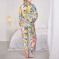 thumbnail image 6 of Goofa Watercolor Wildflowers Printed Women’s 2 Piece Pajama Set Super,Pajamas Women's Long Sleeve Sleepwear Soft Button Down Loungewear Pjs Lounge Set Nightwear-Medium, 6 of 9