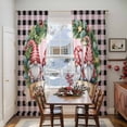 thumbnail image 5 of Pink Christmas Sheer Curtains 108 Inches Long, Xmas Winter Gnomes Black Buffalo Plaid Light Filtering Window Curtains for Living Room, Rod Pocket Voile Sheer Curtain Drapes, 52"Wx108"L, 2 Panels, 5 of 9