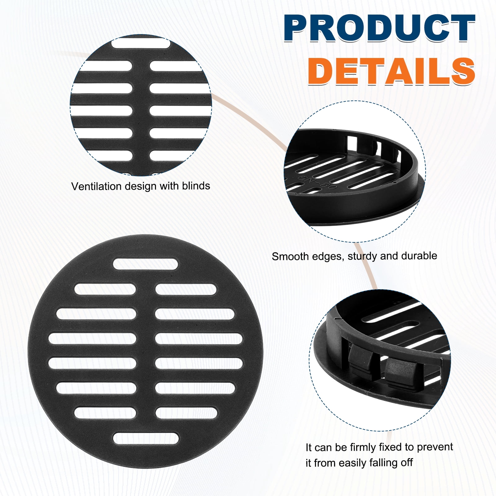 Uxcell 24 Pcs Round Soffit Vents (80mm / 3.15") - Plastic Louver Soffit Air Vent Cover Circular Air Mesh Screen Grille for Home/Bathroom/Wall/Ceiling/Cabinet, Black