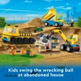 thumbnail image 6 of LEGO City Construction Trucks and Wrecking Ball Crane Building Toys - Pretend Play Toy & Figures Playset for Boys & Girls, Ages 4+ - Gift Idea for Kids - Includes 3 Minifigures and Trucks - 60391, 6 of 8