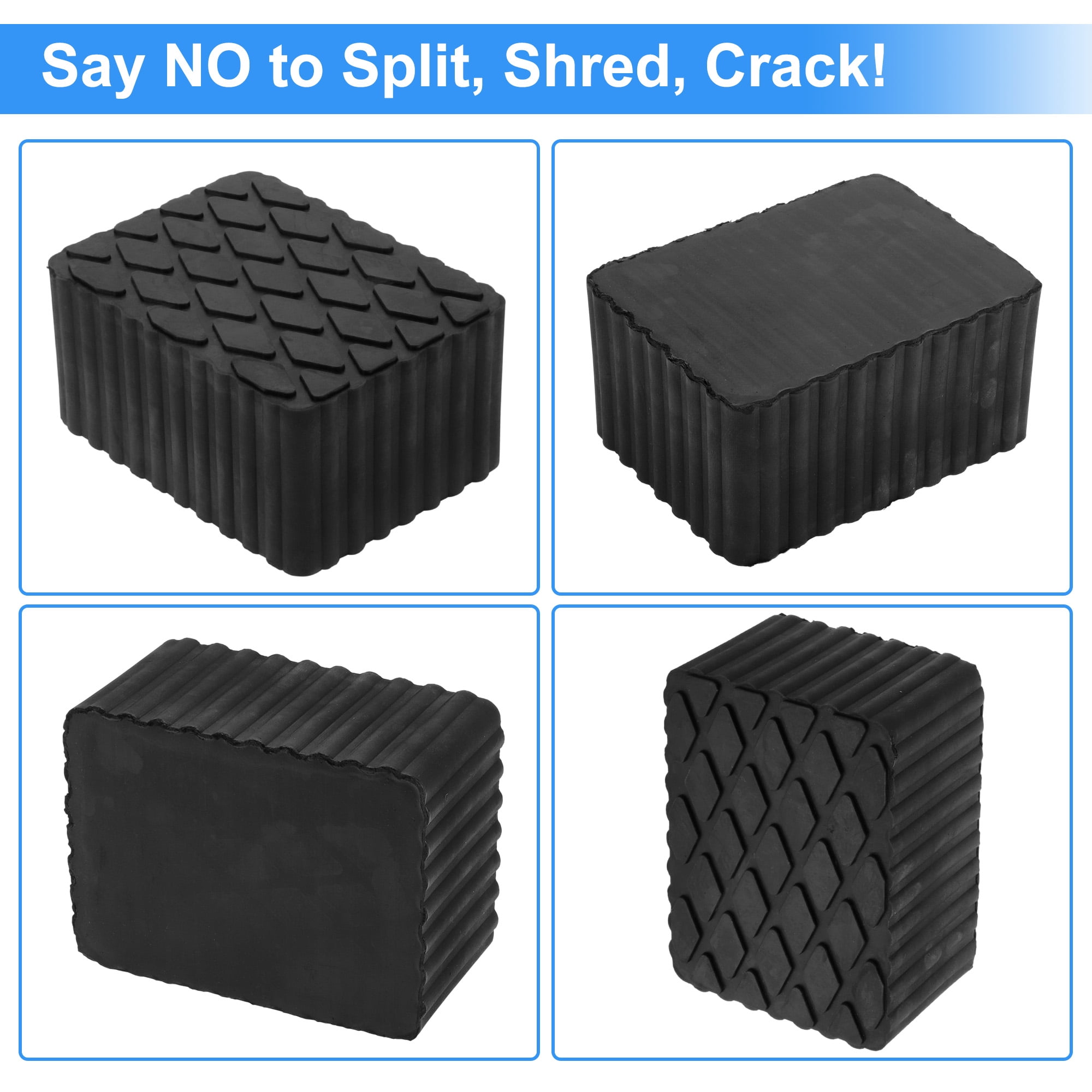 Unique Bargains Universal Heavy Duty Rubber Jack Stand Pads 6.3" x 4.7" x 3.1" Black