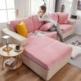 thumbnail image 3 of 2024 Soft Velvet Sofa Seat Cushion Cover - Stretch Non-Slip Sofa Cover Couch Cushion Covers for Sectional Sofa L Shape  Sofa Cushion Slipcover Furniture Protection (Grey  Large Single Sea, 3 of 11