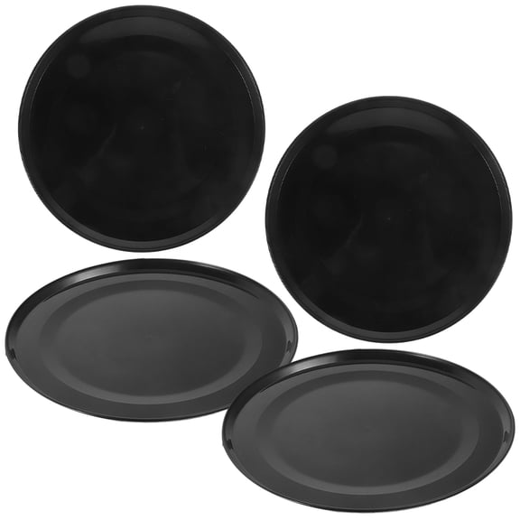 ifundom Black Plastic Plant Saucers for Home and Garden, , Non-Deformable, Easy to Clean, 4 Pieces Set