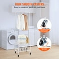 thumbnail image 4 of VEVOR 3 Tier Rolling Laundry Cart Laundry Butler with 4 Wheels Basket Storage Cart Hanging Rack Clothes Rack Bathroom White, 4 of 9