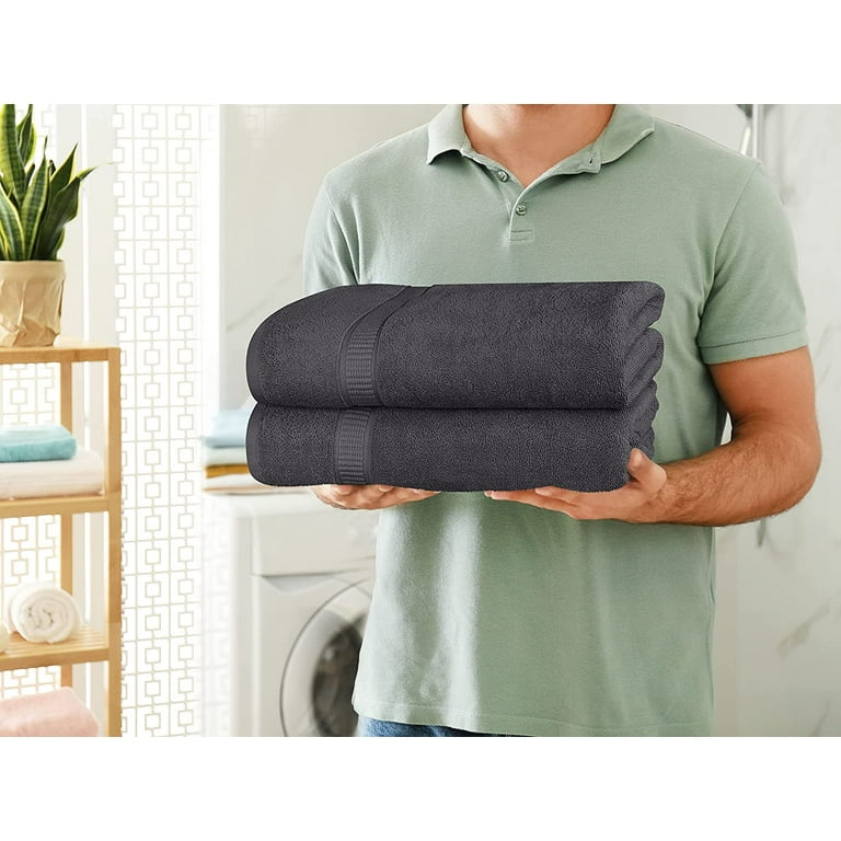 Utopia Towels - Luxurious Jumbo Bath Sheet 2 Piece - 600 GSM 100% Ring Spun Cotton Highly Absorbent and Quick Dry Extra Large Bath Towel - Super