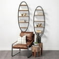 thumbnail image 2 of Mercana Metort Oval Shape Wall Shelf in Brown and Black Metal Frame, 2 of 2