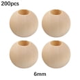 thumbnail image 1 of SPRING Bricolage Fabrication de Bijoux Accessoires Perle Entretoise Ronde en Bois Naturel 200 Pcs 6MM, 1 of 9