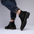 thumbnail image 5 of Men's Chelsea Boots Classic Formal Slip-On Leather Comfortable Casual Lightweight Pointed Toe Business Boots Black 10 US, 5 of 7