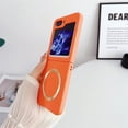 thumbnail image 3 of Magnetic Case for Samsung Galaxy Z Flip 5 4 3 5G Compatible with Magsafe, Shockproof Women Men Slim Hard Phone Case for Samsung Z Flip 3 4 5 Cover (Orange,Z Flip4), 3 of 10