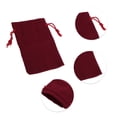 thumbnail image 3 of Unique Bargains 2 Pcs Portable Drawstring Bag Wine Red Cotton Cloth, 3 of 5