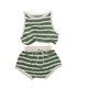 thumbnail image 1 of Conjuntos de ropa tejida de verano para chico, chaleco y pantalones cortos a rayas para niño, 2 uds., camiseta sin mangas para niña, traje de camisetas para niño, 1 of 6