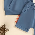 thumbnail image 6 of UngA Toddler Boy Summer Clothes Baby Outfit Set Contrast Color Short Sleeve Hood T-Shirt Shirts+ Pocket Shorts Sets (Blue,3-4 Years), 6 of 6