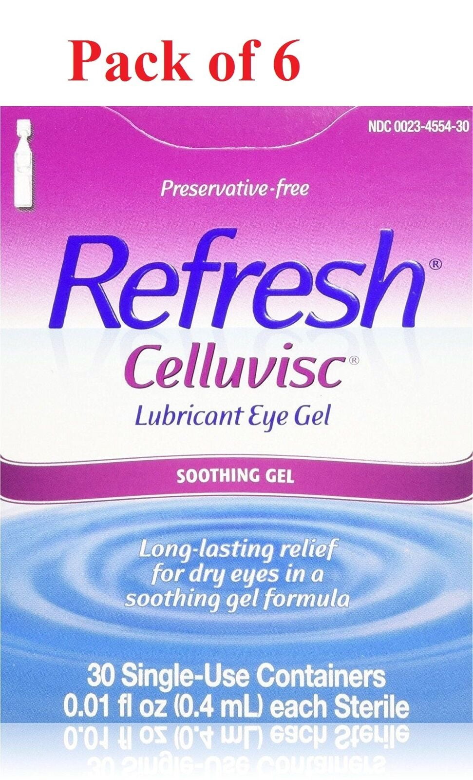 Refresh Celluvisc Lubricant Eye Soothing Gel Long Last Relief, 30ct, 6