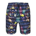 thumbnail image 3 of Honeii's Sea Inhabitans and Herb Print Men's Casual Shorts with Drawstring，Swim Trunks Quick Dry Beach Shorts, 3 of 5