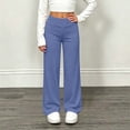 thumbnail image 2 of Rvasteizo Girls Fall Winter Sweatpants Versatile Elastic Waist Straight Leg Solid Long Pants 7 Years, 2 of 5
