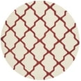 thumbnail image 2 of SAFAVIEH Cambridge Liam Geometric Wool Area Rug, Ivory/Rust, 6' x 6' Round, 2 of 6