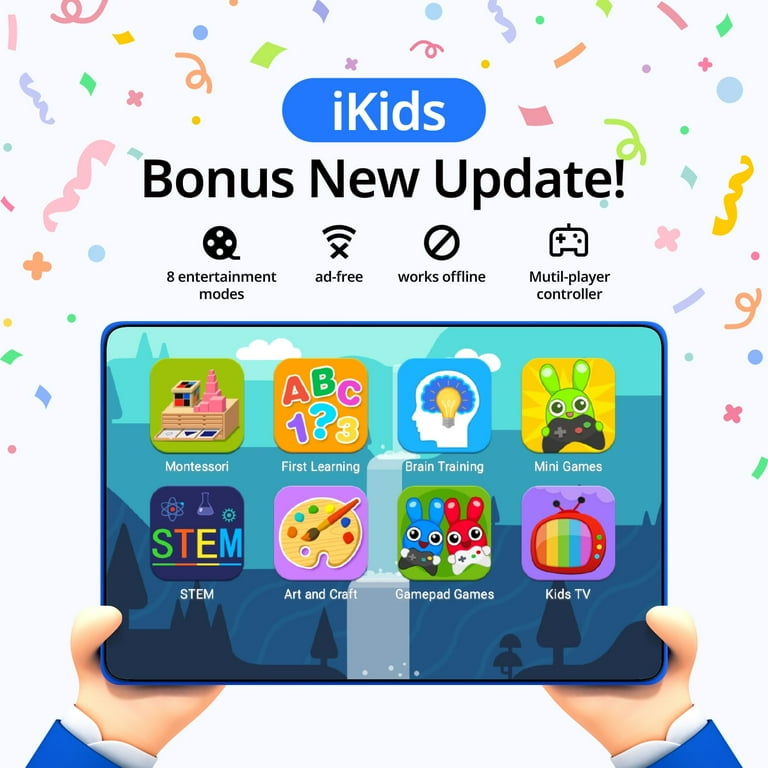 2024 Latest Android 14 Kids Tablet, 10.1 inch Tablet for Kids with  12GB+64GB Storage, 8-Core Processor, Parental Control, iKids Kids Space,  6000mAh, 2.4G+5GWiFi, Plimpton Kids20 - Blue - Walmart.com