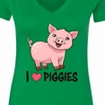 thumbnail image 4 of Inktastic I Love Piggies Cute Pig Women's V-Neck T-Shirt, 4 of 5
