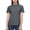 03 Dark Gray, variant on YueHuiYing Womens Short Sleeve Shirts Business Casual Collared V Neck Tops Summer Cotton 4 Buttons T-shirts