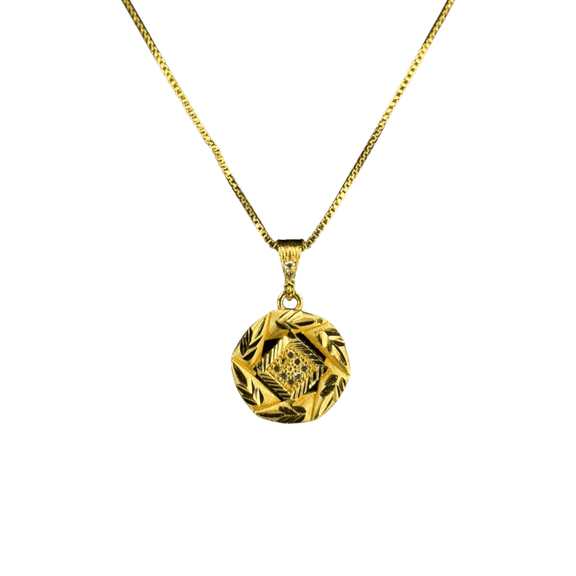 Odysey Gold-Toned Pendant and Earrings Jewelry Set, 3 Pieces with Storage Box (Design 6)