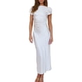 thumbnail image 1 of Vestido Gmeitoey de satén con mangas casquillo en la espalda, de verano, para mujer, 1 of 5