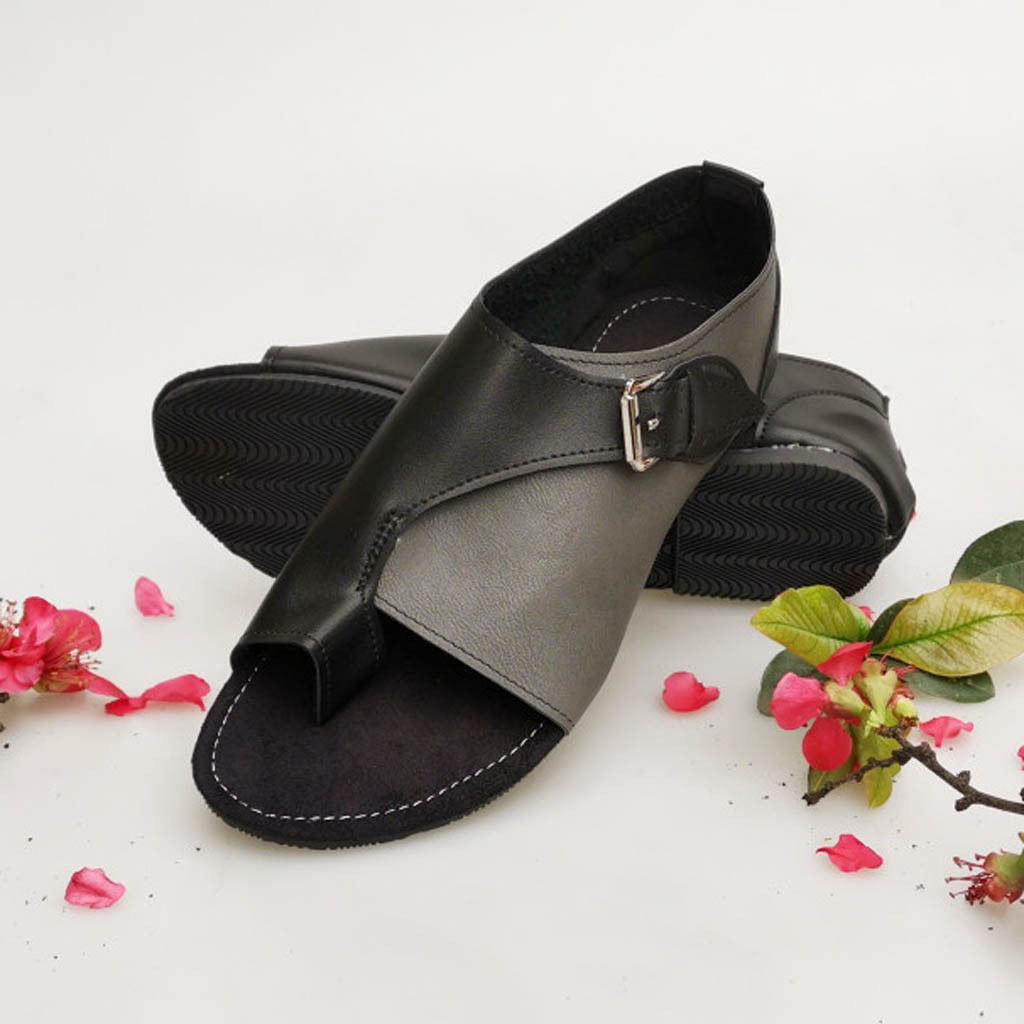 Women Roman Style Soft Comfortable Leisure Flat Sandal Buckle Strap Flat Sandals 