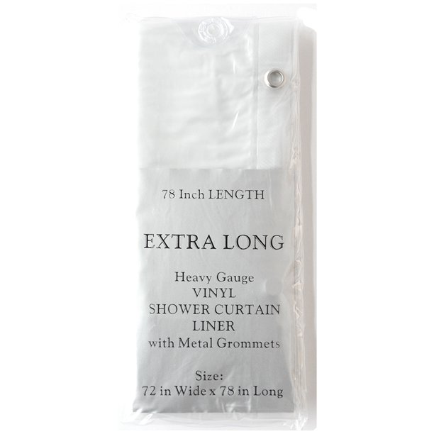 Extra Long Frosted Vinyl Shower Curtain Liner w/ Metal Grommets 72"x78