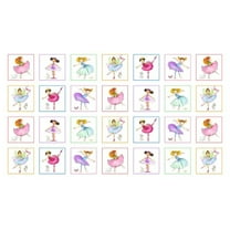 Little Ballerinas White Cotton Fabric