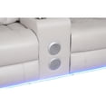 thumbnail image 3 of Faux Leather LED Reclining Loveseat with Power Control / Adjustable Headrests, Ambient Light in Home, 3 of 5
