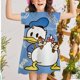 thumbnail image 1 of Vestido de niña bebé, vestido de verano para niña, vestido de princesa para niña de 2 a 12 años, vestido informal con estampado de Donald, precio bajo para mujer 7T heqiyong CONDUJO, 1 of 2