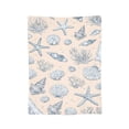 thumbnail image 2 of Coastal Seashell Pattern Throw Blanket, Vintage Ocean Shell and Starfish Decorative Blanket for Sofa Couch Bed 50x40, 2 of 6