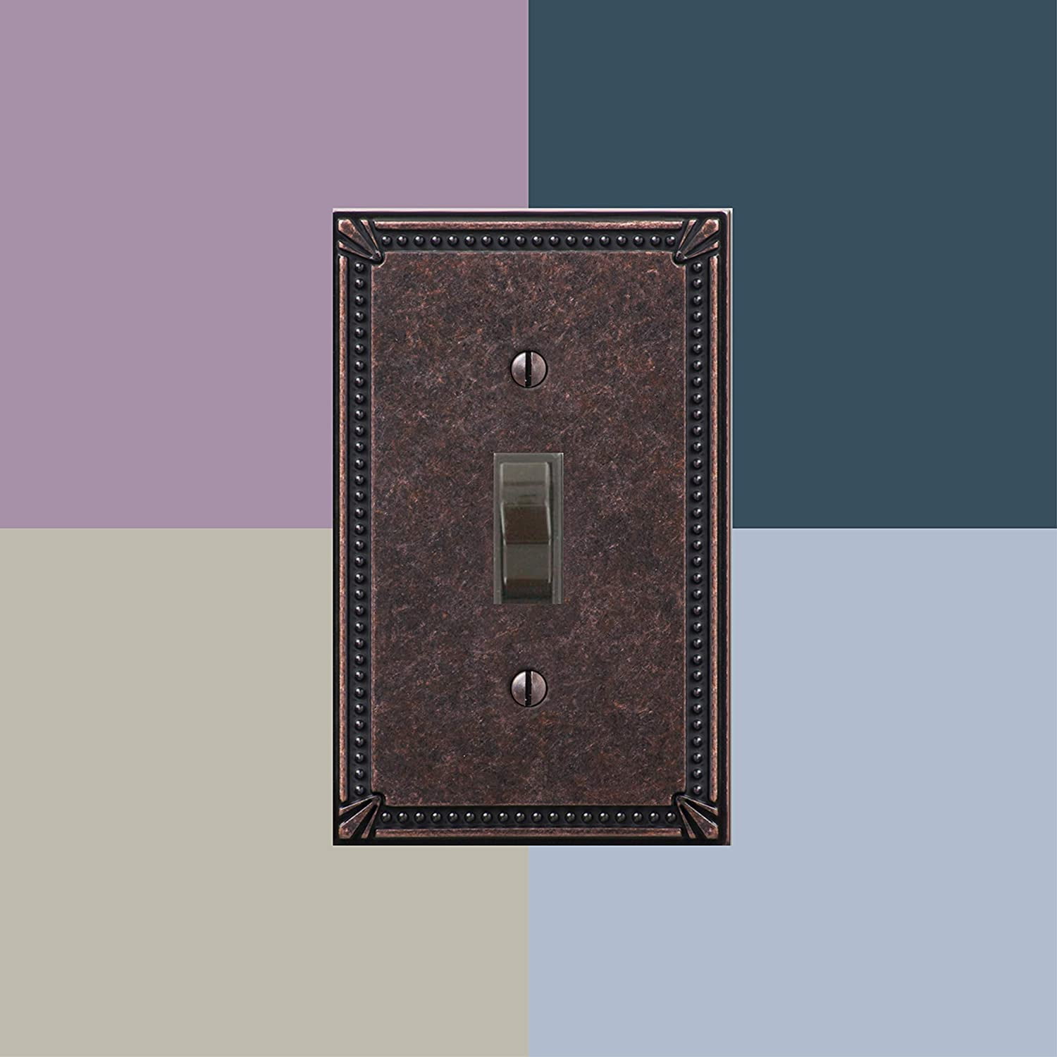 Amerelle 74R4AZ Moderne Wallplate 4 Rocker Cast Metal Aged Bronze 1-Pack