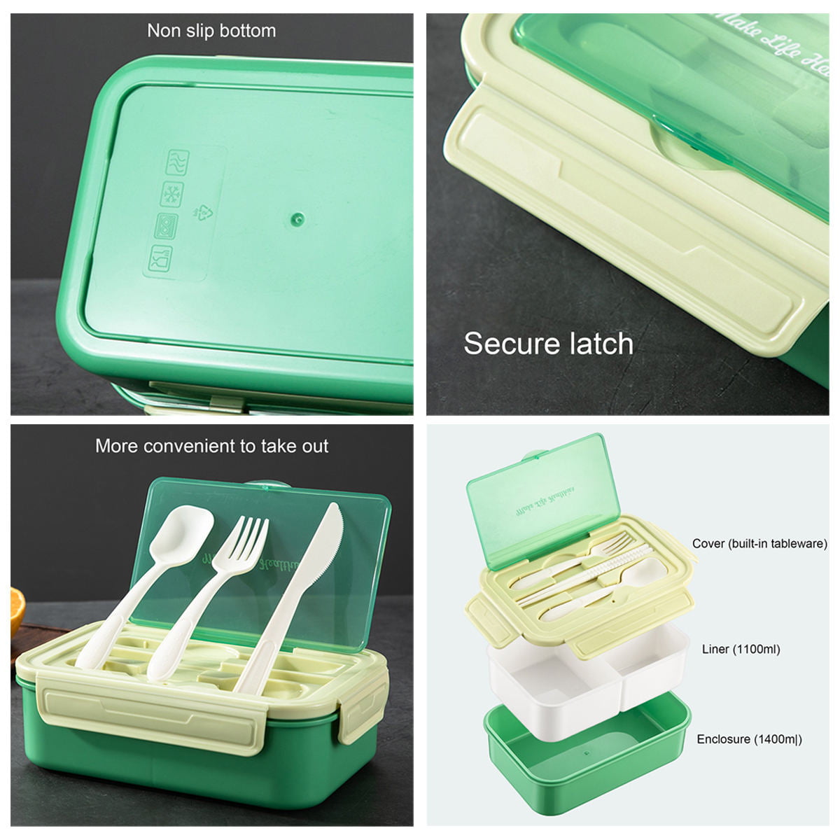 Dream Lifestyle 720ML Bento Lunch Box , Leak-Proof Plastic Bento