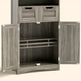thumbnail image 3 of Pantry Cabinet, Lofka 43" Kitchen Pantry Storage Cabinet with 2 Magnetic Doors, 2 DIY Drawers, Adjustable Shelves, Gray, 3 of 10