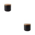 thumbnail image 1 of Naiovety Tarro de almacenamiento de alimentos para té con antideslizante, duradero, multifuncional, amplia aplicación, práctico y práctico, negro pequeño 2Conjunto, 1 of 6