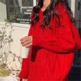 thumbnail image 4 of Suéter de color sólido con textura de leche glutinosa suave para mujer, diseño de ropa interior de otoño e invierno, suéter de estilo holgado para uso exterior, 4 of 5