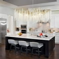 thumbnail image 7 of Posiosa Modern Crystal Tree Branch Chandelier, Large Luxury Gold Linear Round Raindrop Pendant Light Fixture Ceiling Hanging Light for Dining Room Bedroom Living Room Entryway Length-47.2 inch, 7 of 7