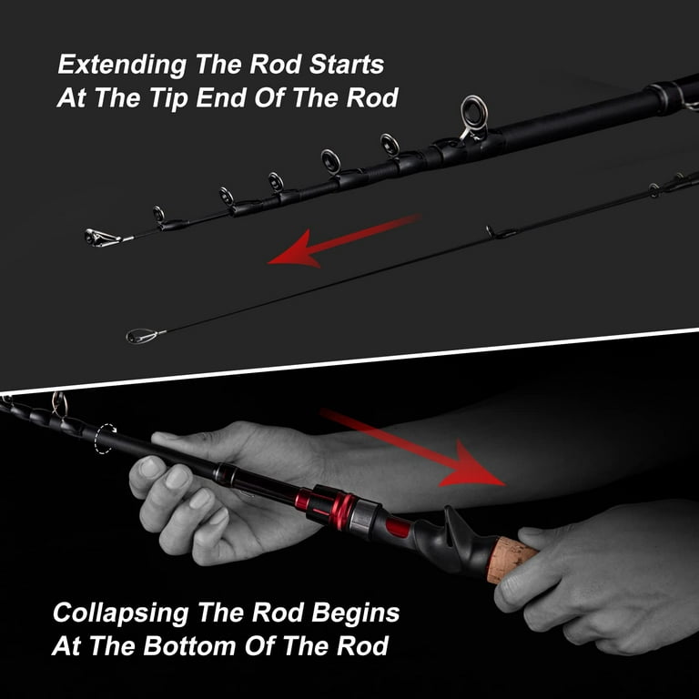  Goture Telescopic Fishing Rod, Fishing Pole with 24Ton Carbon  Fibre, Packs to Just 17.7 in Length, Lightweight & Portable Fishing Pole :  Sports & Outdoors