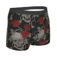 thumbnail image 3 of Disketp Skull And Red Roses Men'S Boxer Briefs,Soft And Breathable Cotton Underwear With Comfortflex Waistband, 3 of 9