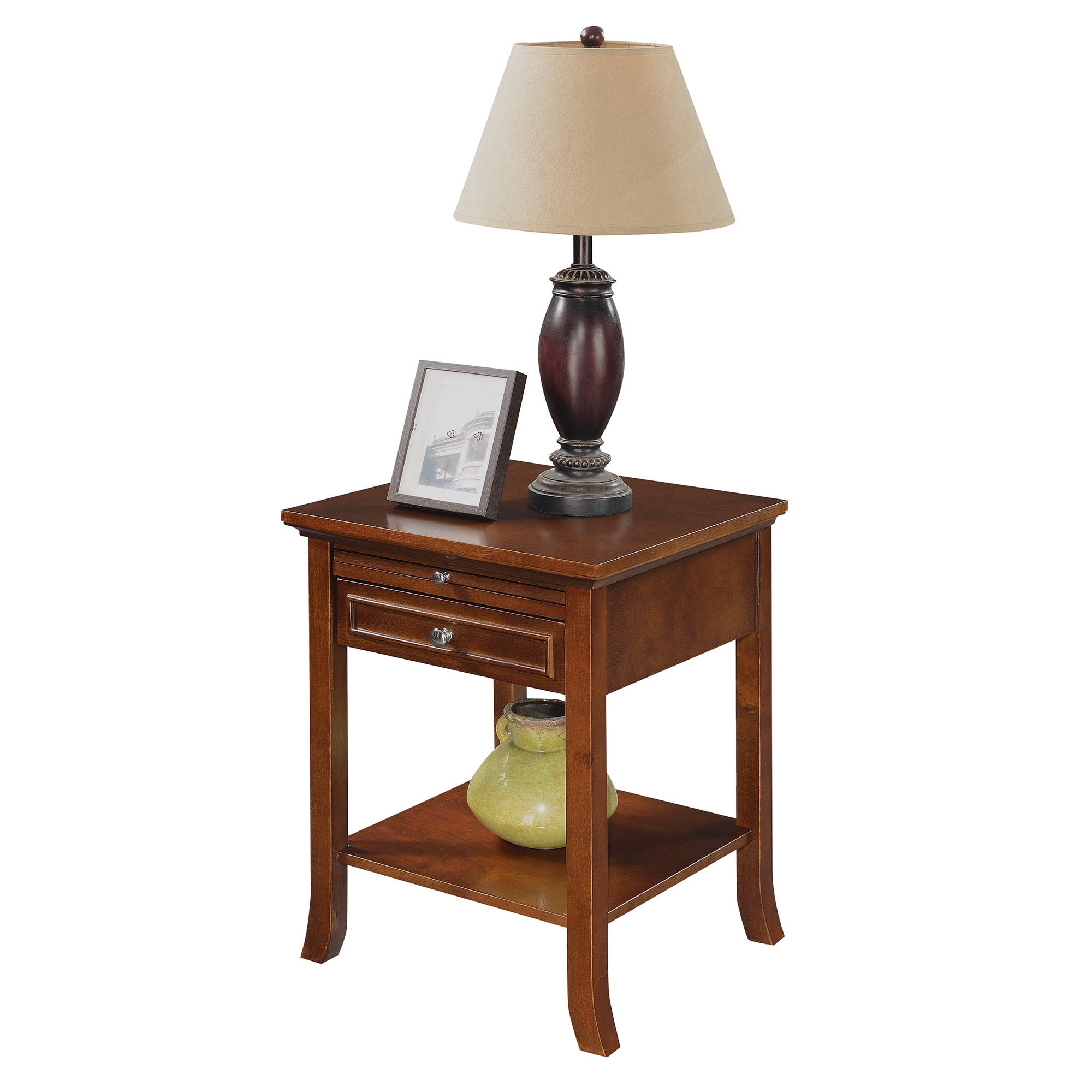 Convenience Concepts American Heritage Logan End Table with Drawer and Slide, Multiple Colors