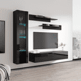 thumbnail image 3 of Wall Mounted Floating Modern Entertainment Center Fly G, Black, G2, 3 of 5