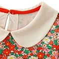 thumbnail image 3 of Toddler Kids Girls Long Sleeve Dresses Lapel  Flower Cat Floral Print Casual Loose Dress for 1-9 Years, 3 of 6
