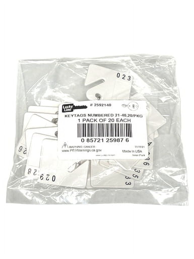Lucky Line 2592140 Tags, Square Notch Numbered 21 to 40 (20-Pack