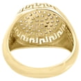 thumbnail image 4 of Real 10K Yellow Gold & Cubic Zirconia Greek Key Dome Frame 16mm Pinky Ring Band, 4 of 6