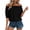 Black, variant on Women's Off Shoulder Top Ruffle Hem Bubble Short Sleeve Blouse Cute Casual Flowy Summer Shirt for Beach Vacation